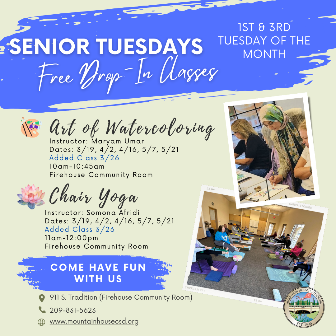 Senior Yoga and Art March (Instagram Post)